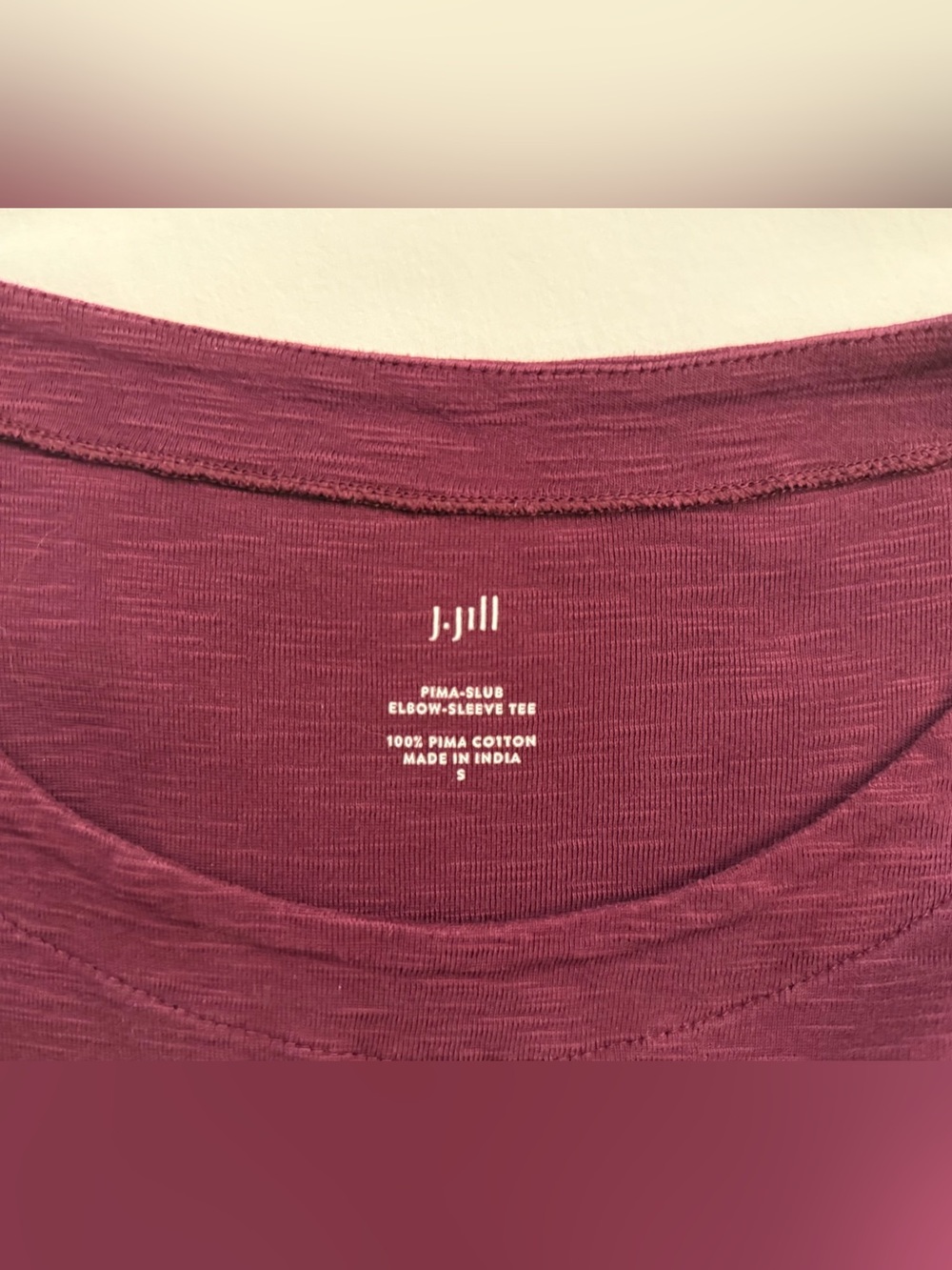 J. Jill Pima Cotton Slub Elbow Sleeve Boatneck Tee Small Fits like a Medium Soft - Picture 5 of 12